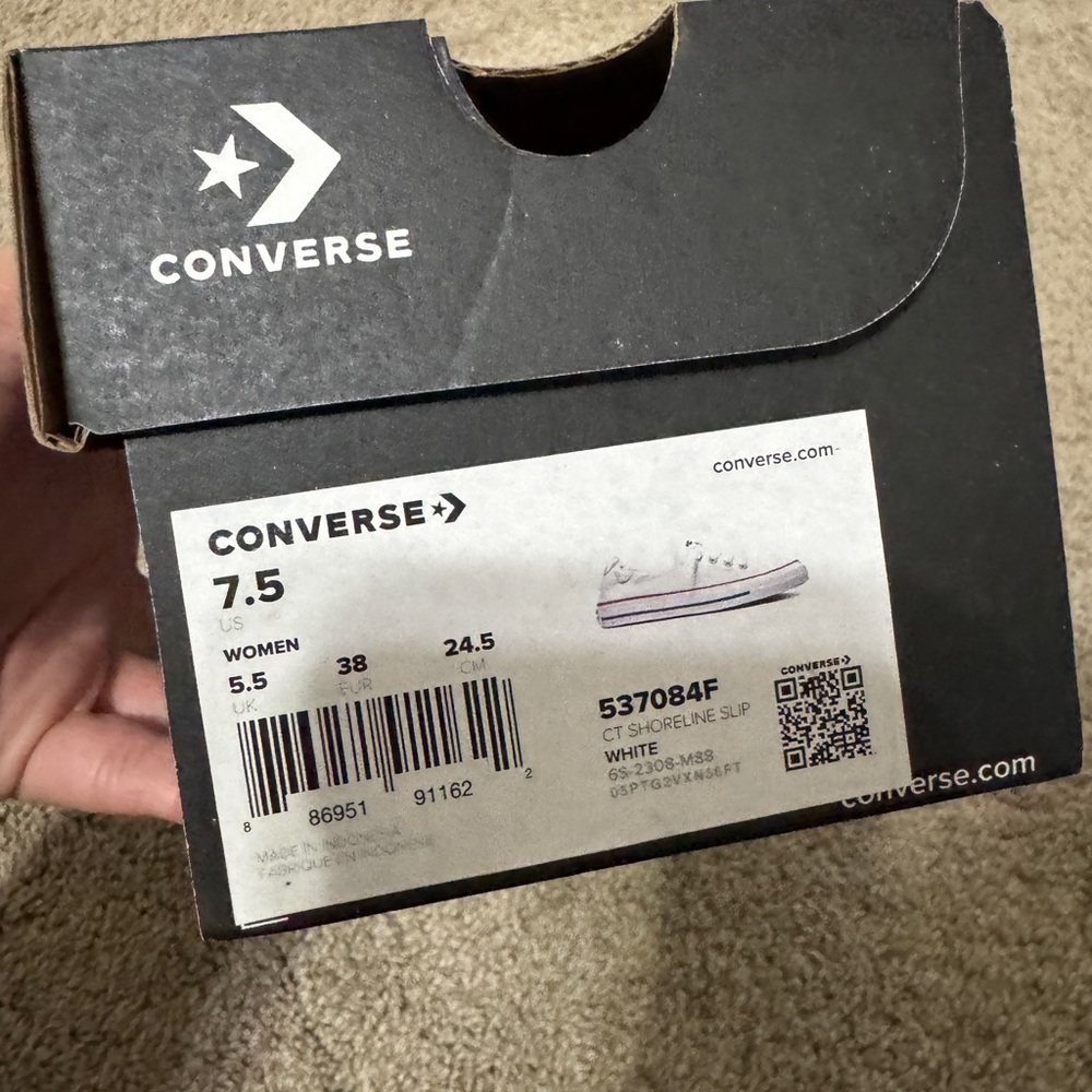 7 1/2 Women’s Converse CT Shoreline Slip Shoes - White - Box - Picture 3 of 10